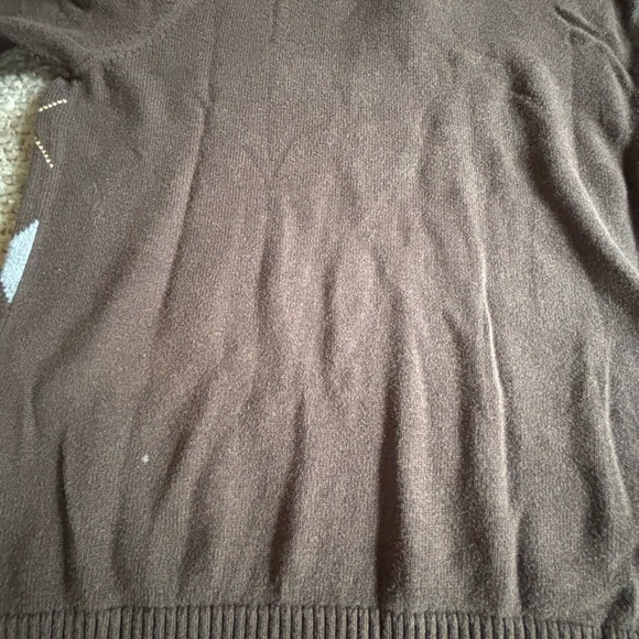 Tommy Hilfiger Plaid Sweater |Size Small| Dark Brown Light & Dark Gray w/zipper - Picture 4 of 11